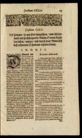 Consilium CXLII.
