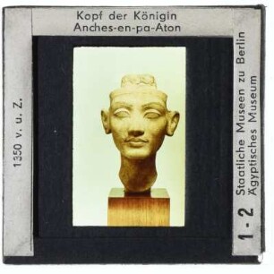 Ägyptische Plastik, Kopf der Königin Anches-en-pa-Aton