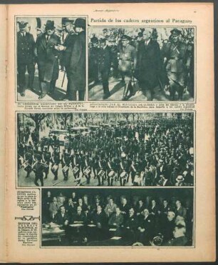 Partida de los cadetes argentinos al Paraguay [Fotografías]