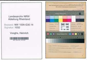 Entnazifizierung Heinrich Vooghs , geb. 05.06.1908 (Maschinist)