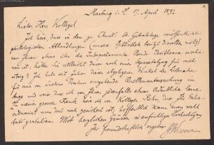 Karl Krumbacher (1856-1909) Nachlass: Brief und Karten von Georg Wissowa an Karl Krumbacher - BSB Krumbacheriana I. Wissowa, Georg