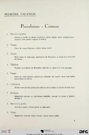 Première vacation (Nr.1-197)