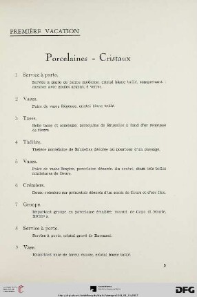 Première vacation (Nr.1-197)