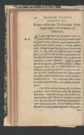 Caput XI. In quo octavum Mollerianae Apologiae caput examinatur ac refutatur.