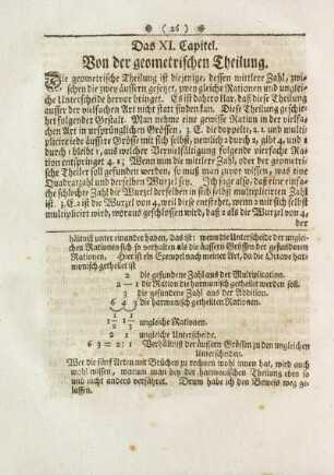 XI. Capitel. Von der geometrischen Theilung
