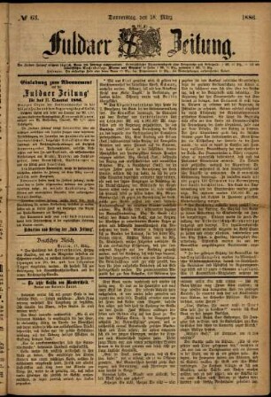 Ausgabe vom Donnerstag, den 18. März 1886.