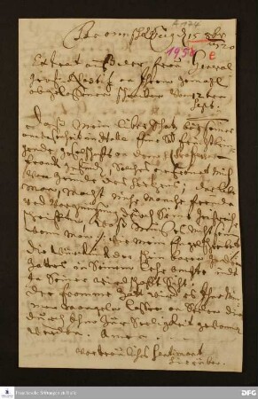 Brief von Gräfin von Nostitz an ihren Gemahl.
