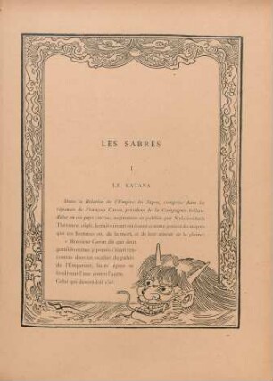 Les sabres. - Le Katana [par Philippe Burty]