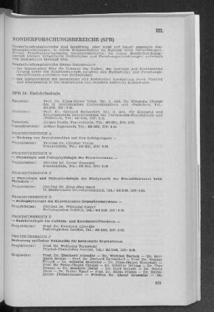 Sonderforschungsbereiche (SFB)