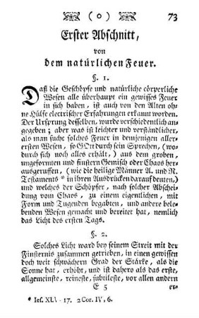 Erster Abschnitt, von dem natürlichen Feuer.