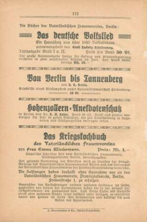 Die Bücher des Vaterländischen Frauenvereins, Berlin: