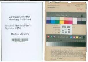 Entnazifizierung Wilhelm Merten , geb. 27.01.1890 (Lehrer)