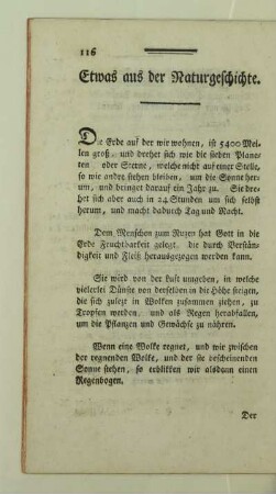 Etwas aus der Naturgeschichte