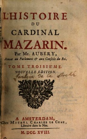 L' Histoire Du Cardinal Mazarin. 3