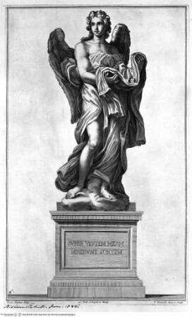 Le statue de' dodici apostoli esistenti nella Basilica Lateranense scolpite da celebri autori, Ponte Sant'Angelo, Engel mit Gewand und Würfeln