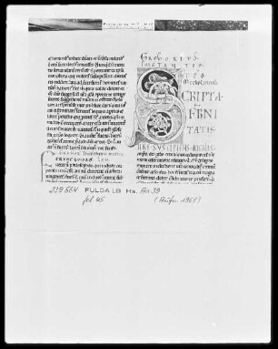 Gregorius Magnus, Registrum epistularum et Regula Pastoralis — Initiale S, Folio 45recto
