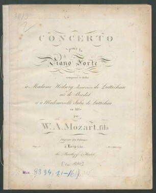 Concerto pour le Piano Forte : Oeuv. 14.