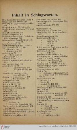 Inhalt in Schlagworten