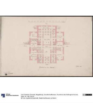 Magdeburg. Gesellschaftshaus. Grundriss des Kellergeschosses