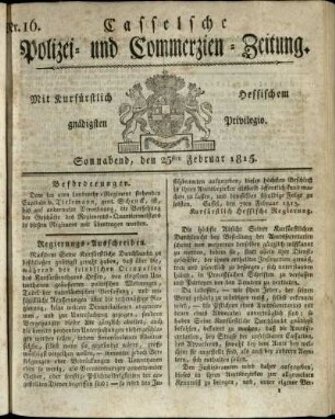 Nr. 16, Sonnabend, den 25sten Februar 1815