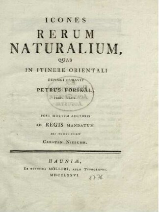 Icones rerum naturalium quas in itinere orientali depingi