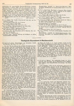 Theologische Dissertationen in Maschinenschrift