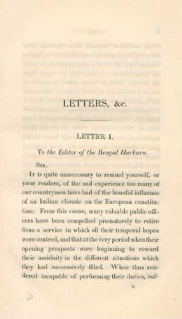 Letters, &c.