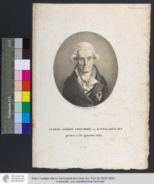Ludwig Samson Freyherr von Rathsamhausen : gebohren 1740, gestorben 1819 / Auf Stein gezeichnet von G. Gläser