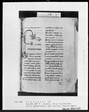 Alcuinus - Vita Sancti Willibrordi — Initiale F (actum est), Folio 6 recto