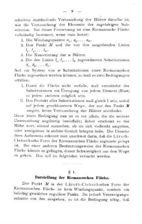 § 1. Darstellung der Riemannschen Fläche.