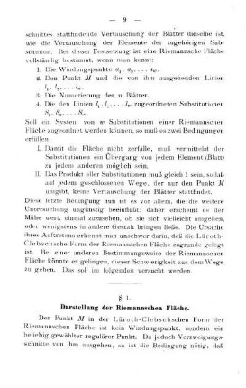 § 1. Darstellung der Riemannschen Fläche.