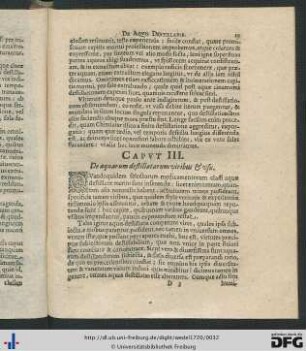Caput III. De aquarum destillatarum viribus et usu.