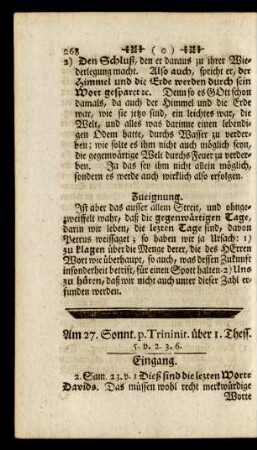Am 27. Sonnt. p. Trinit. über 1. Thess. 5. v. 2. 3. 6.