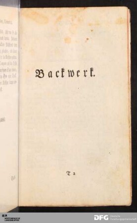 Backwerk. Torten.
