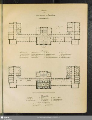 Hauptgebäude [I. Obergeschoss. II. Obergeschoss]