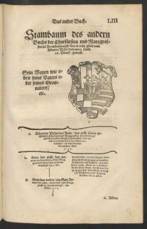 Stambaum des andern Buchs der Churfürsten und Marggraffen zu Brandenburgk/ ...