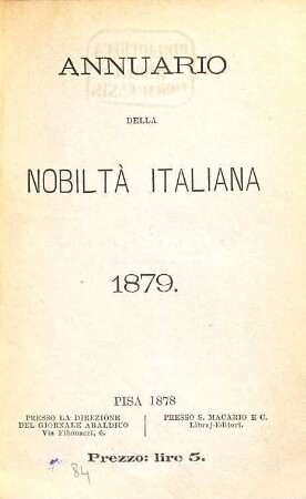 Annuario della nobiltà italiana. 1879, 1879