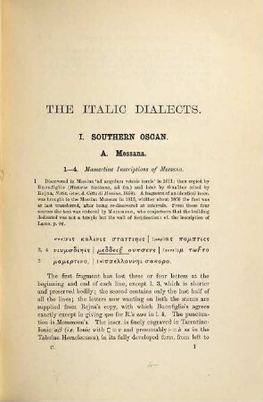 The Italic Dialects edited with a Grammar and Glossary, 1