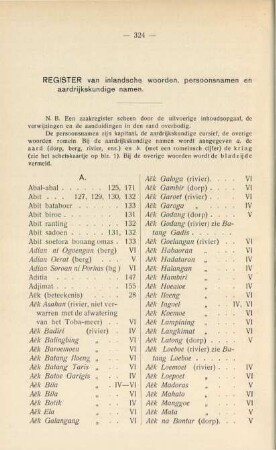 Register van inlandsche woorden, persoonsnamen en aardrijkskundige namen
