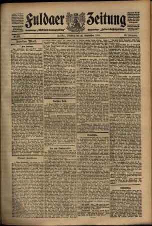 Zweite Ausgabe vom Dienstag, den 22. September 1908.