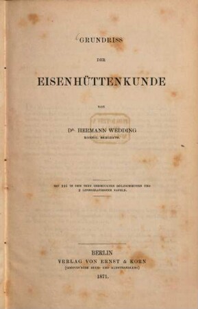 Grundriss der Eisenhüttenkunde