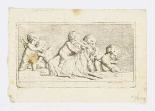 Putti mit einem Ziegenbock spielend