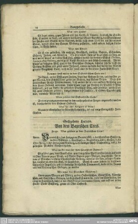 Sechzehnte Lection. Von dem Bayrischen Creis