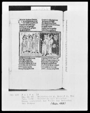 Rudolf von Ems, Weltchronik — Moses besteigt den Berg, Folio 109verso