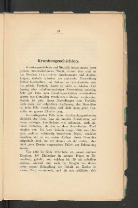 Krankengeschichten.