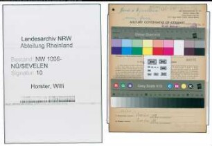 Entnazifizierung Willi Horster , geb. 15.09.1884 (Landwirt)