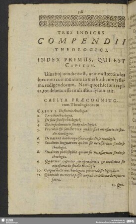 Index Primus, Qui Est Capitum