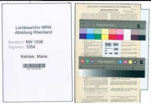 Entnazifizierung Maria Kalcker , geb. 24.06.1903 ()
