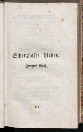 Scherzhafte Lieder. Zweytes Buch.