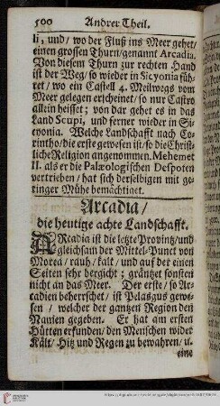 Arcadia/ die heutige achte Landschafft